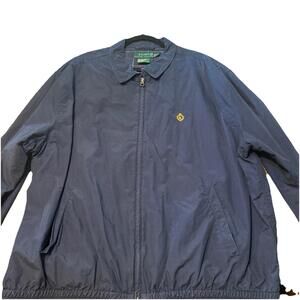 VTG Polo Ralph Lauren Harrington Jacket Mens X-Large Navy Blue Unlined Full Zip